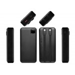 Внешний аккумулятор со встроенными кабелями Фрэйм Про, быстрая зарядка, 20000мач, черный