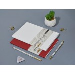 Тетрадь с каменной бумагой А5 Carrara 40 л., линейка, бордовый