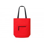 Сумка на молнии Zipper  Neo из хлопка 280 г c карманом на молнии спереди, красный