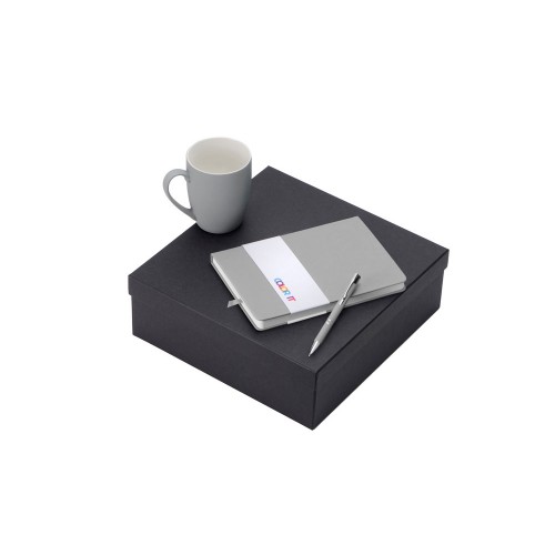Подарочный набор с блокнотом С2, металлической ручкой и кружкой, серый
