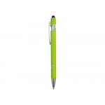 Ручка металлическая soft-touch шариковая со стилусом Sway, зеленое яблоко/серебристый (P)
