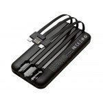 Подарочный набор Tesla с блокнотом А5, ручкой и пауэрбенком на 10 000 mAh, черный