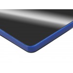Металлический брелок с пластиковой цветной вставкой SteelPop Rct, серебристый с синим