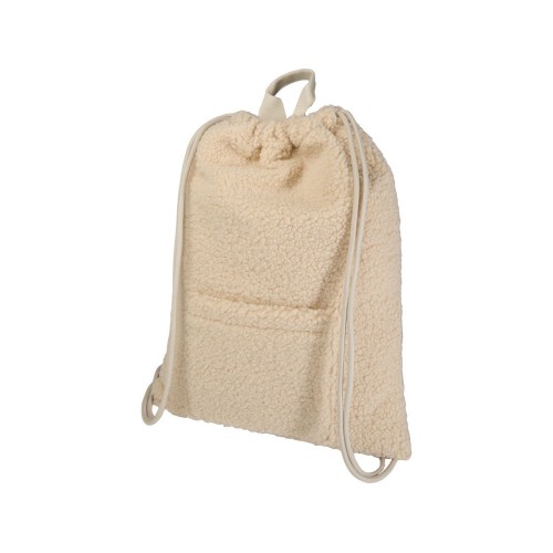 Шерпа рюкзак со шнурком из переработанной шерпы GRS объемом 9 л, бежевый