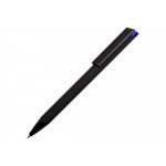 Ручка металлическая шариковая Taper Metal софт-тач с цветным зеркальным слоем, черный с синим