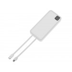 Внешний аккумулятор со встроенными кабелями Фрэйм Про, быстрая зарядка, 20000мач, белый