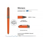 Ручка пластиковая шариковая Monaco, 0,5мм, синие чернила, оранжевый/вороненая сталь