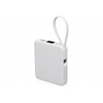 Внешний аккумулятор со встроенным кабелем USB-C Дэнси, 5000 мАч, белый