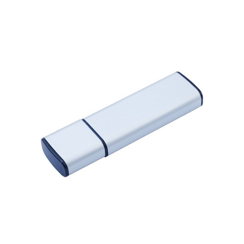 USB-флешка металлическая на 64ГБ с колпачком, серебро