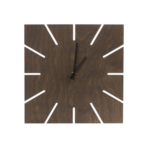 Часы деревянные Olafur квадратные, 28 см, шоколадный