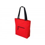 Сумка на молнии Zipper Neo из хлопка 280 г c карманом на молнии спереди, красный