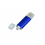 USB-флешка на 16 Гб.c дополнительным разъемом Micro USB, синий