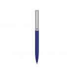 Ручка металлическая soft-touch шариковая Tally с зеркальным слоем, серебристый/синий