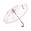 Зонт-трость 7112 Pure с прозрачным куполом, полуавтомат, прозрачный/красный