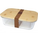 Roby Стеклянный контейнер для завтрака с бамбуковой крышкой, прозрачный