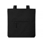 Сумка на молнии Zipper  Neo из хлопка 280 г c карманом на молнии спереди, черный