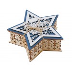 Шкатулка из фанеры в виде звезды Asteris, сине-серебристый
