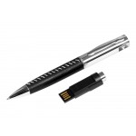 Флешка в виде ручки с мини чипом, 8 Гб, черный/серебристый