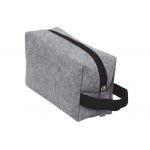 Косметичка из РПЕТ фетра с ручкой Felt, серый с черным