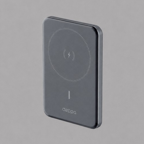 Внешний АКБ NRG MageSafe Alum 5000 мА-ч, 15Вт QI, серый, Deppa