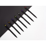 Ручка металлическая шариковая Taper Metal софт-тач с цветным зеркальным слоем, черный с серебристым