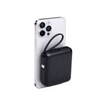 Магнитный беспроводной внешний аккумулятор c подсветкой лого Энчант, 10000 мАч, черный