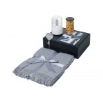 Подарочный набор с пледом, увлажнителем и попкорном, серый