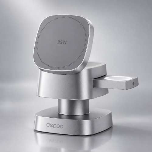 Беспроводное ЗУ 3 в 1, Qi2.2 25W Glow Light, Deppa