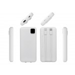 Внешний аккумулятор со встроенными кабелями Фрэйм, 10000мач, белый