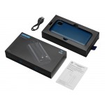 Внешний аккумулятор со встроенными кабелями Фрэйм Про, быстрая зарядка, 20000мач, тёмно-синий