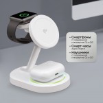 Беспроводная зарядная станция 3 в 1 MagSafe QI2 NEO, белый, Deppa