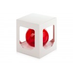 Стеклянный шар красный полупрозрачный, заготовка шара 6 см, цвет 13