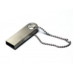 USB 2.0-флешка на 128 Гб с мини чипом и круглым отверстием, серебристый