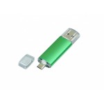 USB-флешка на 32 Гб.c дополнительным разъемом Micro USB, зеленый