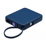 Внешний аккумулятор со встроенным кабелем USB-C Дэнси, 5000 мАч, темно-синий