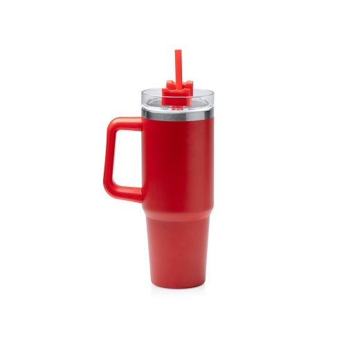 Термокружка Крэнстон с двойными стенками из переработанной нержавеющей стали, красный