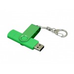 Флешка с поворотным механизмом, c дополнительным разъемом Micro USB, 64 Гб, зеленый