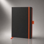 Блокнот ColorNote Black, твердая обложка A5, 80 листов, черный с оранжевым