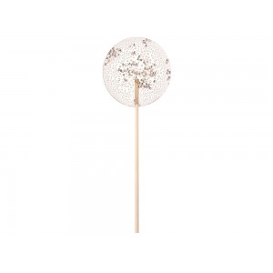 Леденец Круг прозрачный из изомальта с серебристой посыпкой, 30 гр.