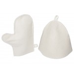 Банный набор из шапки и рукавицы Renew, белый