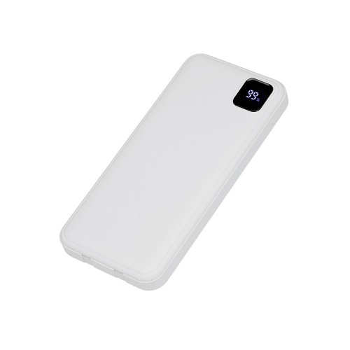 Внешний аккумулятор со встроенными кабелями Фрэйм, 10000мач, белый