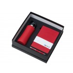 Подарочный набор с блокнотом С3, металлической ручкой и бутылкой для воды, красный