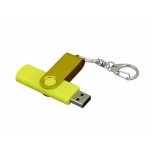 Флешка с поворотным механизмом, c дополнительным разъемом Micro USB, 16 Гб, желтый