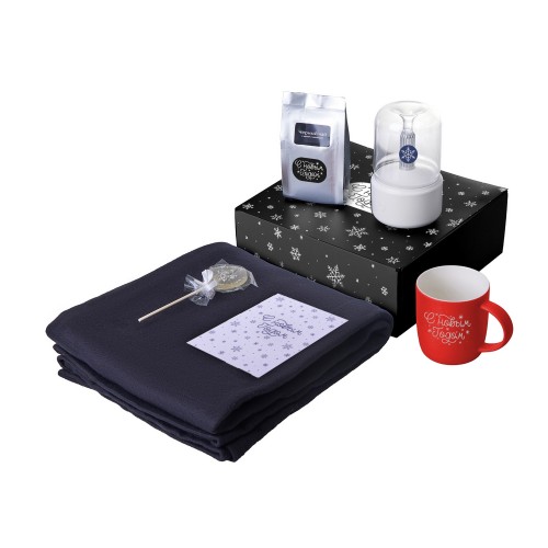 Подарочный набор с пледом, увлажнителем и кружкой, красный