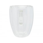 Стеклянный стакан Manti объемом 350 мл с двойными стенками и подставкой из бамбука, 2 шт. , natural