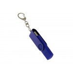 USB-флешка на 8 Гб 2 в 1 поворотный механизм, c дополнительным разъемом Type-C с одноцветным металлическим клипом, синий