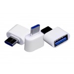 Универсальный адаптер USB Type-C папа Type-A мама, белый