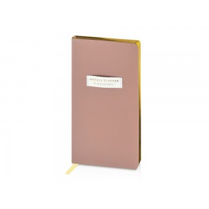 Еженедельник недатированный А6 Morandi. Пыльная роза с нашивкой, пыльно-розовый