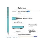 Ручка Palermo шариковая  автоматическая, бирюзовый металлический корпус, 0,7 мм, синяя