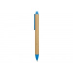 Ручка картонная пластиковая шариковая Эко 2.0, бежевый/голубой